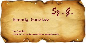 Szendy Gusztáv névjegykártya