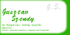 gusztav szendy business card